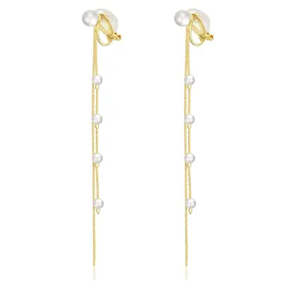 Sterling Silver with Yellow Gold Plated Pearl Drop Earrings