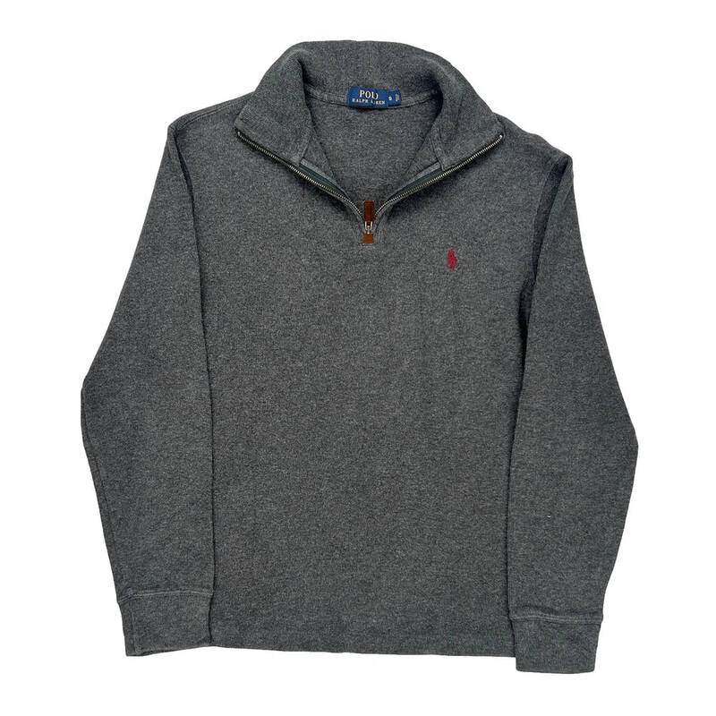 Polo By Ralph Lauren 1/4 Zip - Small Grey Cotton Blend