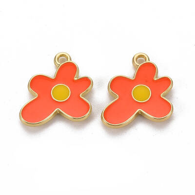 Rack Plating Light Gold Alloy Enamel Pendants