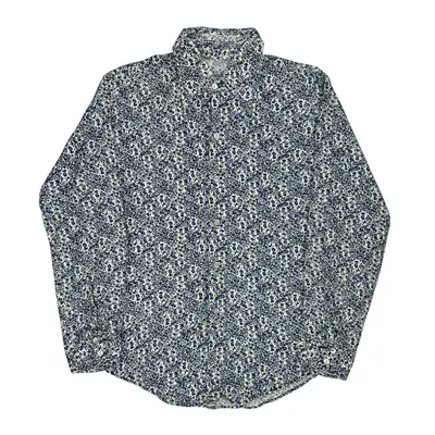 Mickey Mouse Disney Floral Patterned Shirt - Medium Blue Cotton