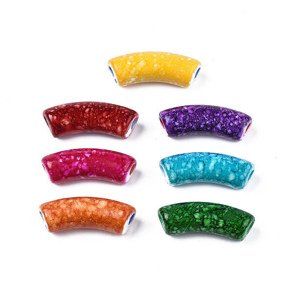 Spray Painted Acrylic Beads