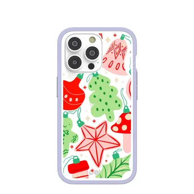 Clear Festive Flair iPhone 14 Pro Case With Lavender Ridge