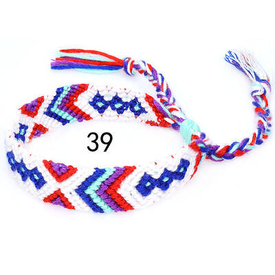 Cotton Braided Rhombus Pattern Cord Bracelet