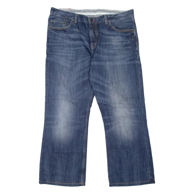 TOMMY HILFIGER Bedford Mens Jeans Blue Relaxed Straight Stone Wash W38 L30
