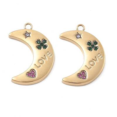 304 Stainless Steel Rhinestone Pendants