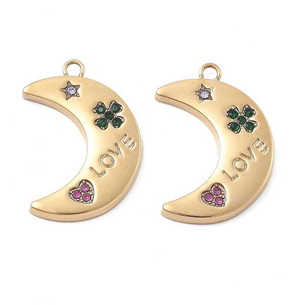 304 Stainless Steel Rhinestone Pendants