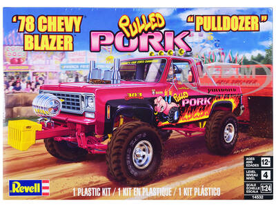 Level 4 Model Kit 1978 Chevrolet Blazer Pickup Truck Pulled Pork Pulldozer 1/24 Scale Model by Revell