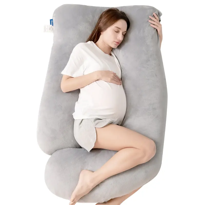 Alcedo U-Shaped Pregnancy Pillow for Sleeping, 57-Inch Full Body Maternity Pillow with Removable Cover – Back, Belly, Hip, ...