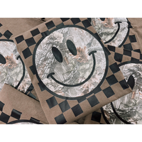 Camo face checker tee & sweatshirt