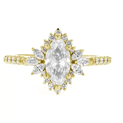 10K Gold Moissanite Engagement Ring
