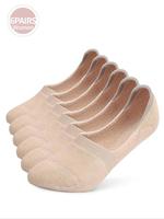 Women's 6 Pairs Solid Invisible Socks, Breathable Comfortable Anti-slip Socks for Daily Wear, Multipack Socks for Women & Gir...