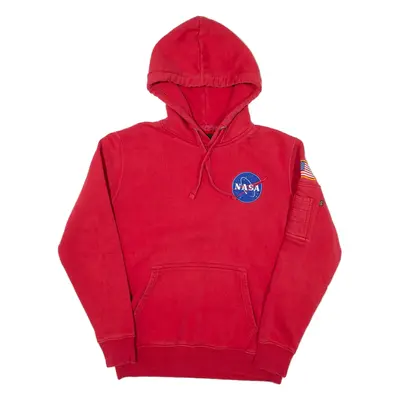 ALPHA INDUSTRIES Nasa Mens Red Hoodie USA S