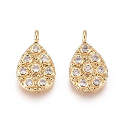 Brass Micro Pave Cubic Zirconia Pendants