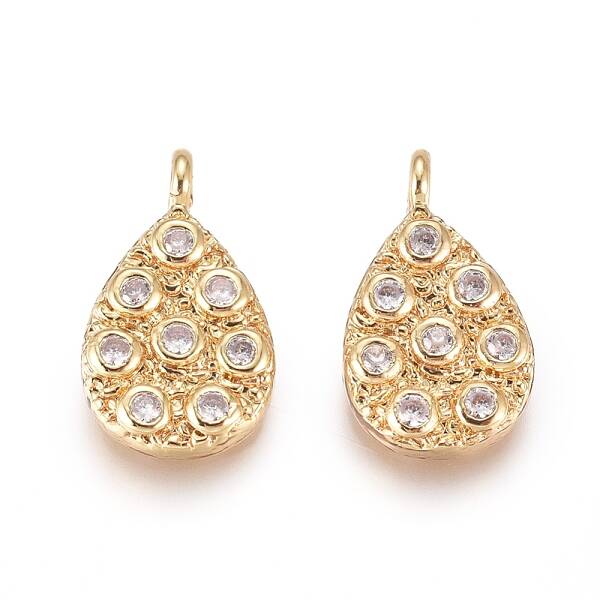 Brass Micro Pave Cubic Zirconia Pendants