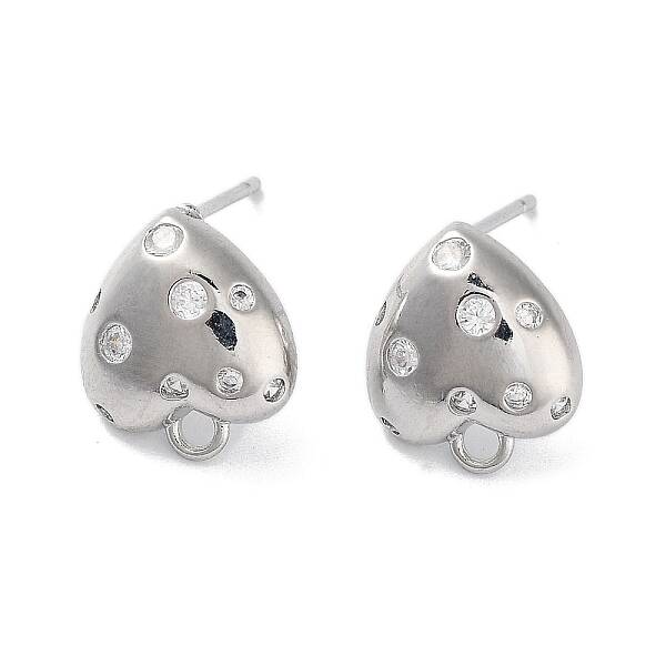 Brass Micro Pave Cubic Zirconia Stud Earring Findings