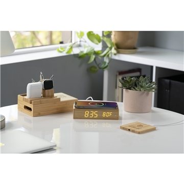 40 Custom FSC Bamboo Wireless Charging Pad with Dual Outputs - 5W ...