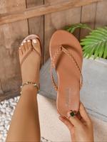 Women's Fashionable Plain Color Wide Band Slide Sandals, Casual Comfortable Flat Sandals for Summer, Lightweight Breathable S...
