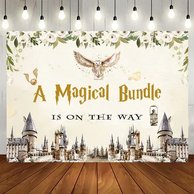 Aperturee Magical Bundle Castle Floral Baby Shower Backdrop