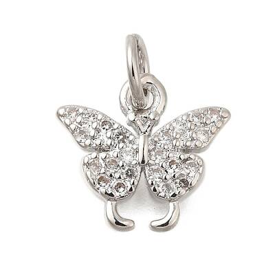 Rack Plating Brass Micro Pave Cubic Zirconia Charms