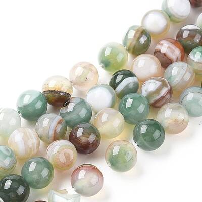Natural Striped Agate/Banded Agate Beads Strands