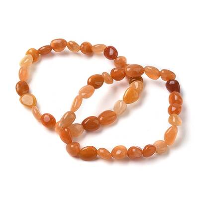 Natural Red Aventurine Beads Stretch Bracelets for Men Women