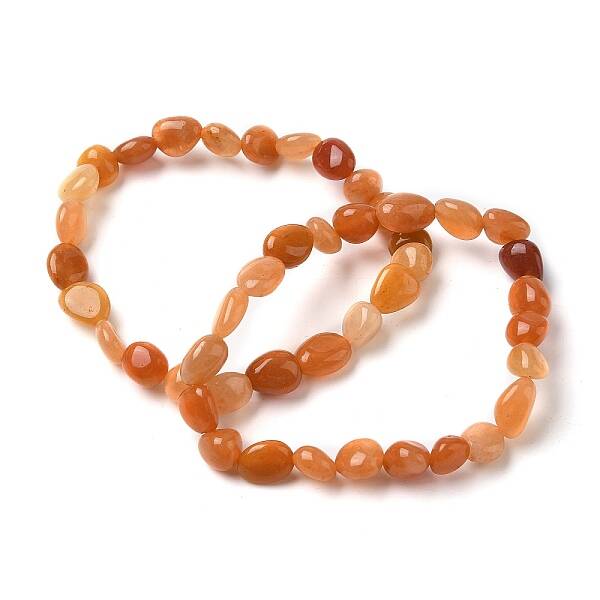 Natural Red Aventurine Beads Stretch Bracelets for Men Women