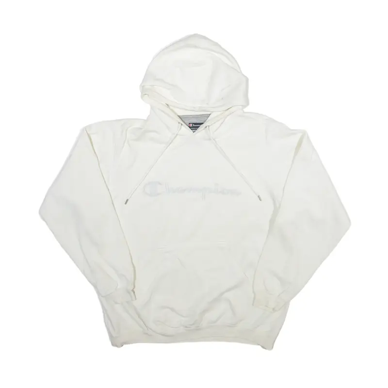 CHAMPION Hoodie White Pullover Mens M