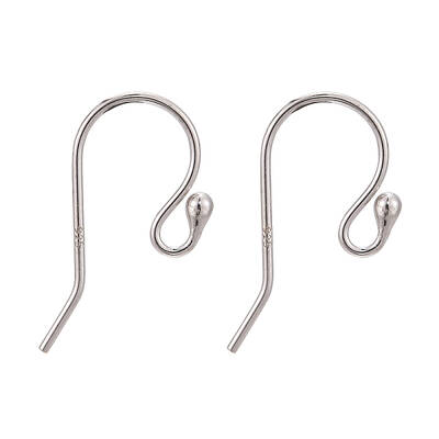 Anti-Tarnish Rhodium Plated 925 Sterling Silver Earring Hooks
