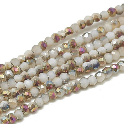 Electroplate Opaque Solid Color Glass Beads Strands