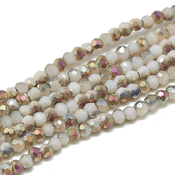 Electroplate Opaque Solid Color Glass Beads Strands