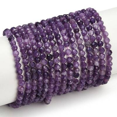 Natural Lepidolite/Purple Mica Stone Beads Strands