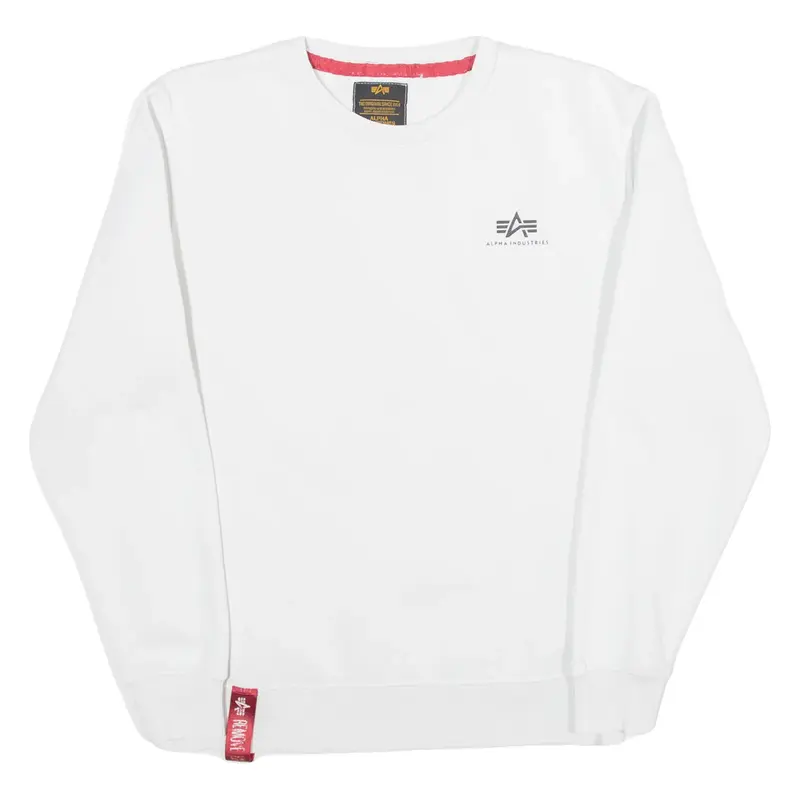 ALPHA INDUSTRIES Mens Sweatshirt White S