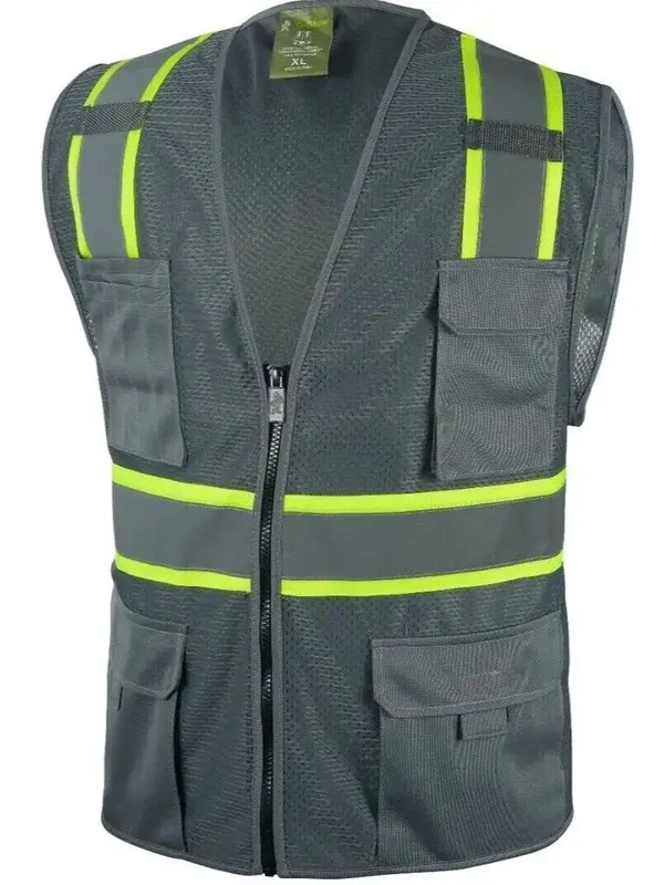 Grey Two Tones Safety Vest ,With Multi-Pocket Tool