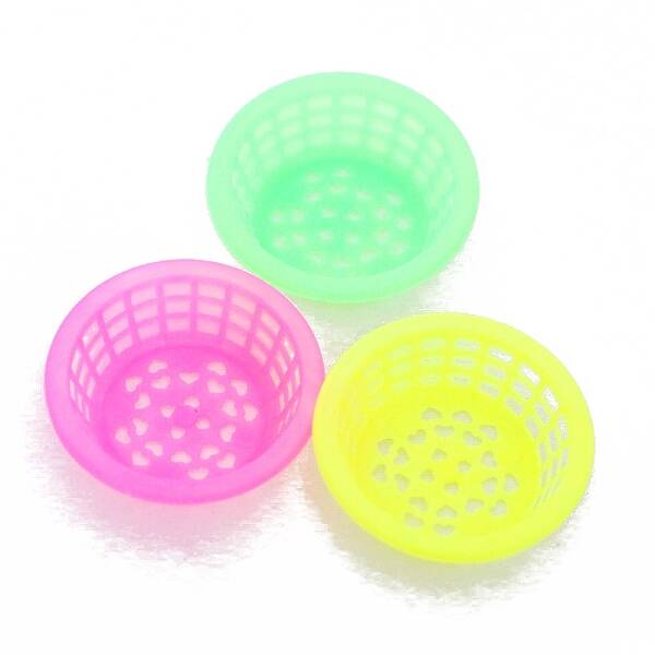 3Pcs Plastic Basket Miniature Ornaments