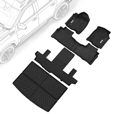 OEDRO® Floor Mats Fit for 2021-2025 Chevrolet Suburban / 2021-2025 GMC Yukon XL Seat Floor Liners Cargo Liners, TPE All Weat...