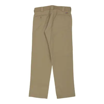 Dickies Slim Trousers - 37W 32L Beige Cotton Blend