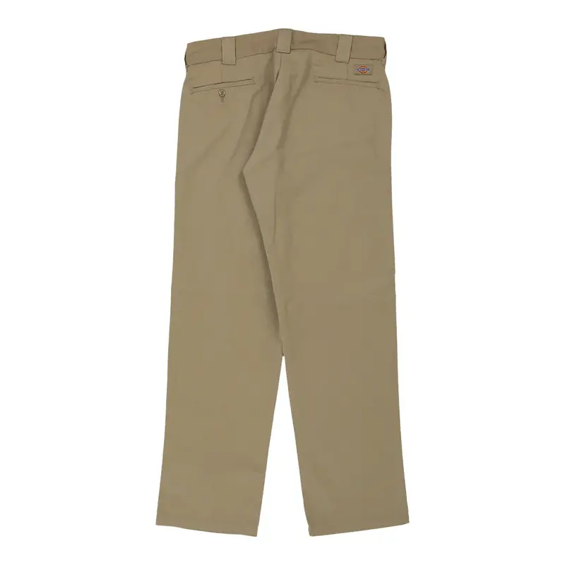 Dickies Slim Trousers - 37W 32L Beige Cotton Blend