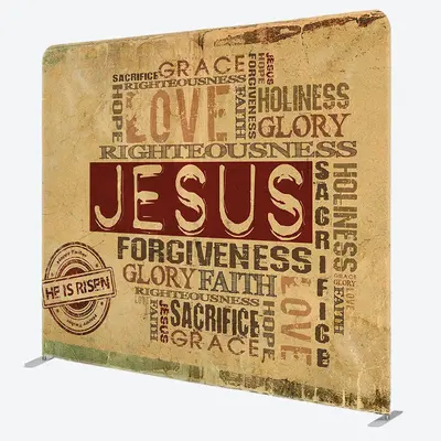 Aperturee Retro Yellow Love Jesus Paper Christmas Backdrop - Aperturee