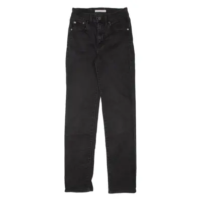 LEVI'S 724 High Rise Womens Jeans Black Regular Straight W25 L30
