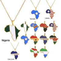 Stylish Creative World Map Pendant Necklace, National Flag Necklace, Men's and Women's Jewelry