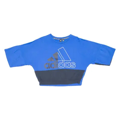 ADIDAS Cropped Womens T-Shirt Blue M