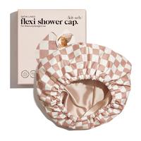 Kitsch Luxury Shower Caps for Women Reusable Waterproof - Flexi Satin Lined, Quick-dry, Adjustable, Hair Cap for Long & Short...