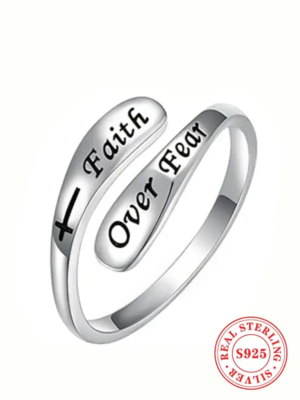 925 Sterling Silver Simple Cross Design Ring, Fashion Jewelry for Party, Daily Clothing Decor, Trendy All-match & Exquisite J...