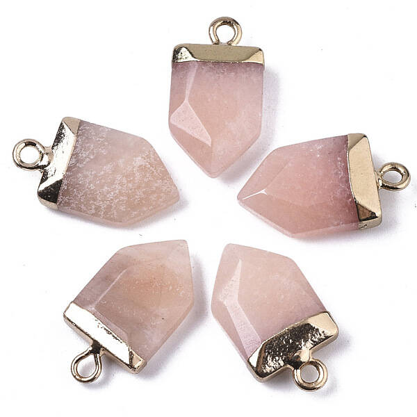 Natural Pink Aventurine Pointed Pendants