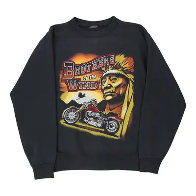 Brothers of The Wind Unbranded Graphic Sweatshirt - Small Black Cotton Blend