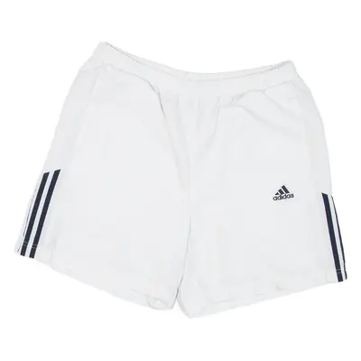 ADIDAS Mesh Lining Mens Sports Shorts White Relaxed L W34