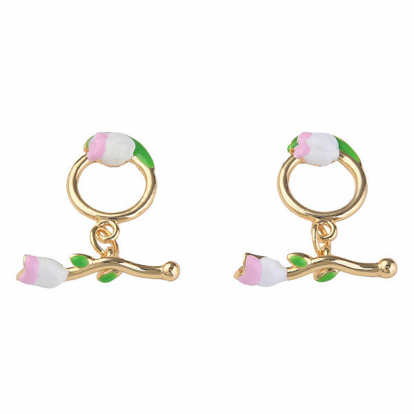 Brass Enamel Toggle Clasps