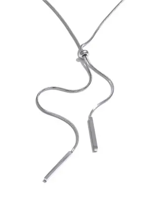 Pearl Long Chain Necklace - Silver