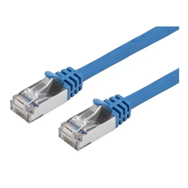 13658 Monoprice Cat7 Ethernet Patch Cable Double Shielded S/FTP Snagless RJ45 600MHz 10G 26AWG 3ft Blue