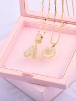 Initials Necklace Set with Box, Mother's Day Gift, 26 Letters Pendant Necklace for Women & Girls, Fashion Jewelry for Party, ...